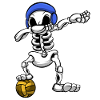 Wasserball-Teamplayer Dabbing Skeleton Wassersport