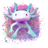 Axolotl, tier, fisch,wasser,bunt, graffiti