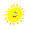 happy sun with face