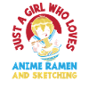 Girl Anime Ramen Drawing Gift