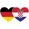Allemagne Croatie Drapeau Cœur