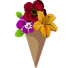 Ein Eis voller Blumen