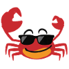 Krebs Krabbe mit Sonnenbrille