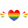 Rainbow Sparkling heart Sweetheart black TSHIRT