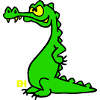 Smiling Crocodile, dreifarbiges Design