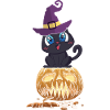 Halloween Cute Cat In Pumpkin
