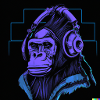 Monkey with headphones