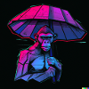 Monkey with umbrella