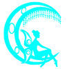 Märchenfiguren, mondsichel elfensilhouette
