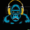 Monkey with headphones