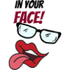 abstract face with saying