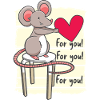 Souris douce avec cœur