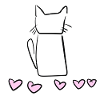 Cat Symbol Animal Hearts Pink