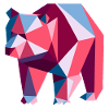 Niedźwiedź, geometryczny, grafika wektorowa, abstrakcyjny, zwierzęcy