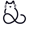 infinite love heart shape cat