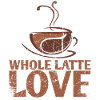 Latte-Liebes-ehe-design entier pour mariés