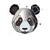 Panda Polygon Kunst Tier Geometrie
