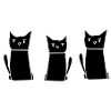 three cats cat line animals