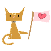 Love Flag Heart Cat Animal