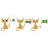 Cats demonstrate flag cat rights