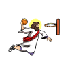Basketteur Dunking Baskeball Jesus