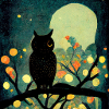 Owl in the moonlight