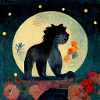little lion in the moonlight