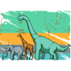 Brachiosaurus Dinosaurier Giraffe Elefant Mensch