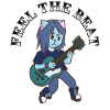 Cat plays guitar