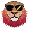 Lion Face with Sunglasses Illustration