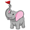 Éléphant avec drapeau