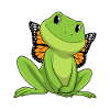Grenouille avec papillon