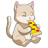 Chat avec pizza