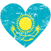 Kazakhstan Flag Heart
