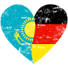 Kazakhstan Germany Flag Heart