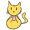 yellow cat symbol cartoon heart