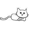 Cat cartoon cute lying