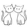 deux amis chats mignons