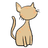 brown cat symbol cute cartoon