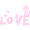 Cat cartoon love pink symbol