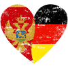 Montenegro Germany Flag Heart
