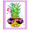 Pineapple Retro Neon Art