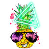 Funny Pineapple Neon Retro