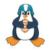 Penguin playing football