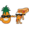 pizza and pineapple cartoon design