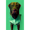 Polygonal Style Dog - Green