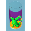 Crocodiles drink in glass