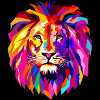Cool Colourful Lion