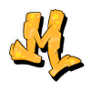Yellow Graffiti Initials Logo.