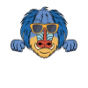 Baboon with sunglasses
